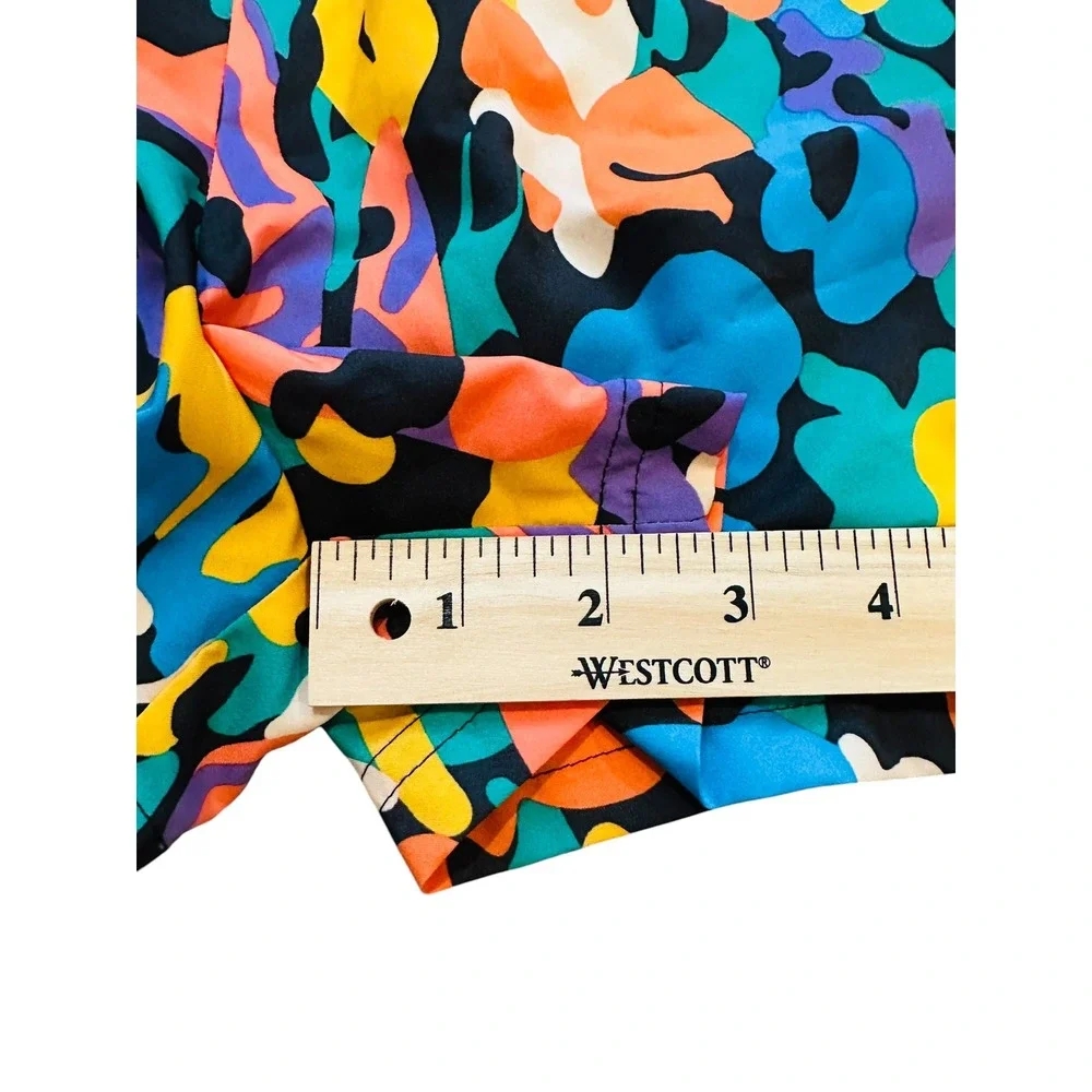 Adidas Floral Abstract Print Athletic Shorts Multicolor Drawstring Size S